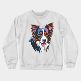 Clipart of the head of a border collie, a cute sheepdog Crewneck Sweatshirt